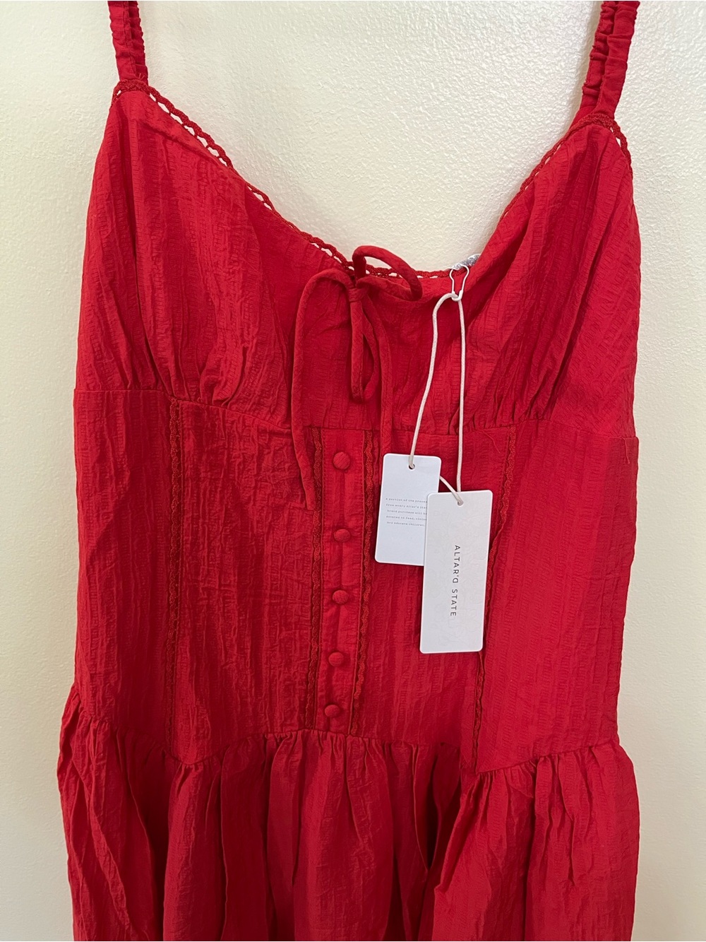 NEW Altar’d State Red Maxi Dress Size Medium and Large Available NWT - Picture 3 of 7